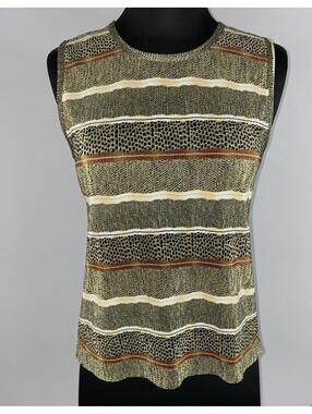 Vintage 90s Y2K Plisse Accordion Crinkle  Striped Animal Print